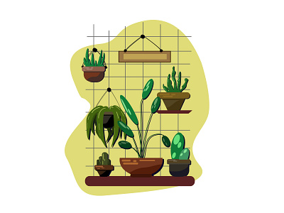 Home Garden flat flowers graphic design illustration vector