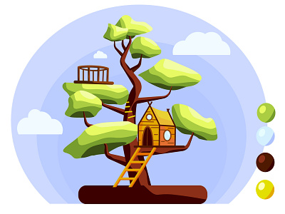 A treehouse graphic design illustration vector