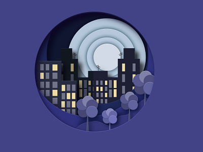 Night City graphic design illustration vector