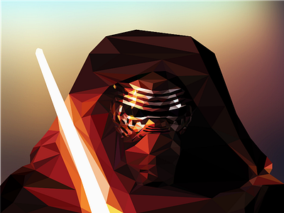 Kylo Ren - Low Poly daniel fleetwood debut empire episode vii force happy kylo ren star wars thank you the force awakens