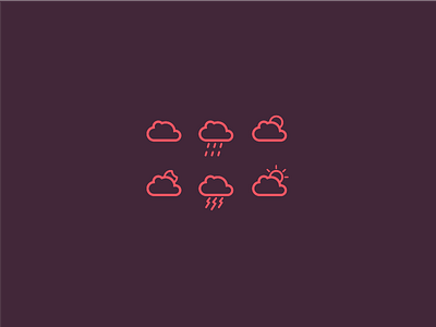 Cumulus Icons cloud cumulus icons lightning moon rain sun weather