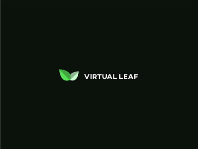 Virtual Leaf digital eco environment green leaf letter logo v virtual visual