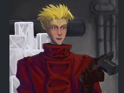 Vash The Stampede Fanart anime character digital art fanart illustration portrait