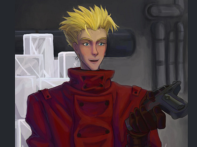 Vash The Stampede Fanart anime character digital art fanart illustration portrait