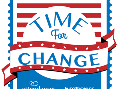 Time for change Peek blue flag red stars white