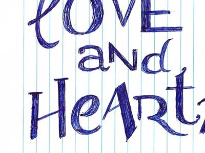 Loveandheartness hand drawn type