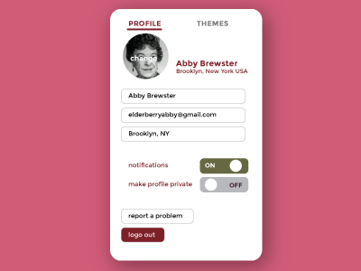 007 Settings 007 dailyui settings ui