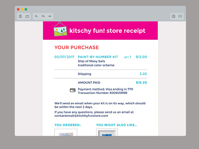 017 Email receipt 017 dailyui email receipt