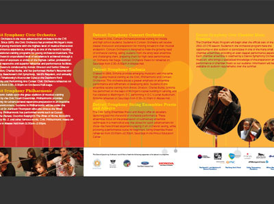 long brochure, round two orang print red