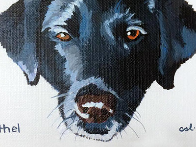 ethel the dog dog painting portrait