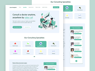 Homepage Specialist Hospital Web Design