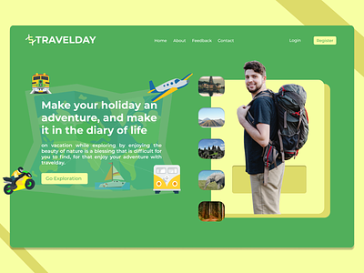 TRAVELDAY app apps bali branding bromo design designui destination explorer graphic design hunting indonesia prambanan tour tour travel travel traveller travelling ui wisata