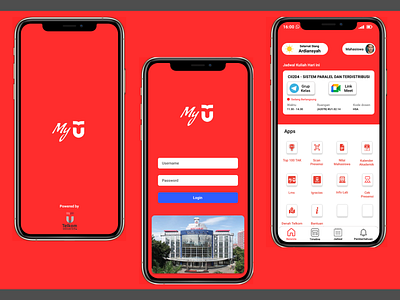 Redesign My TelU (Telkom University Apps) app apps design education graphic design indonesia learning lms my teluu my telyu swasta telkom telkom university ui universitas