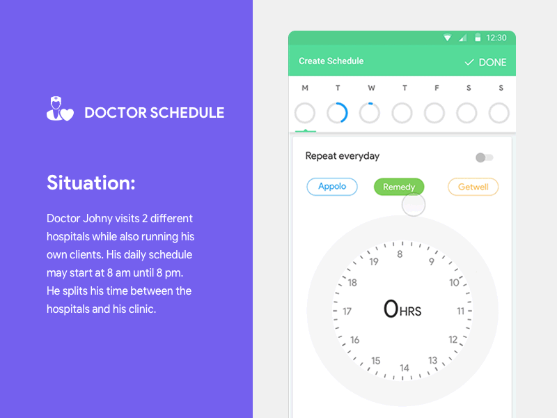 Doctor scheduling app application appointment calendar cards colorful doctor ios schedule task