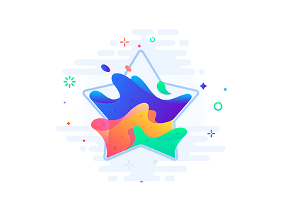 Fantastic Star colourful colors drops glass gradients hexagon illustration johnyvino space transparency universes vector water