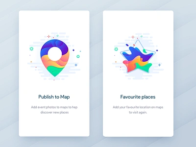 Onboarding - Events app colors drops glass gradients hexagon illustration johnyvino space transparency universes vector water