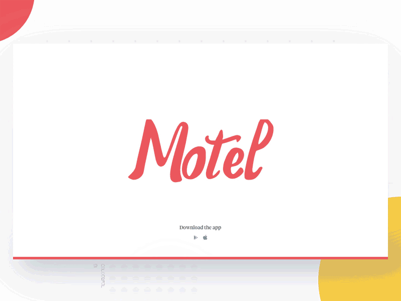 Motel landing page app cards clean design landing minimal mobile page presentation trend johnyvino webdesign website