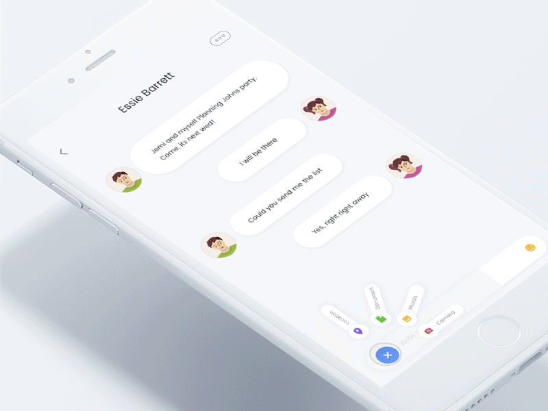 My Chat - Microinteraction animation app ar augmented bot chat design ios johnyvino material messenger reality