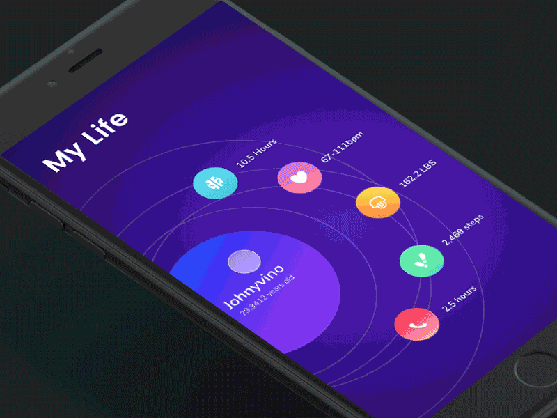 My life - Your health tracking johnyvino goal meal ios interface health fitness diet carbs calories animation