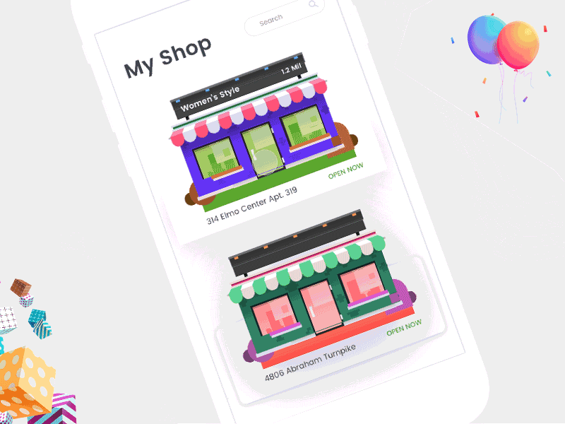 Open the shop & purchase animation app card gif interaction iphone johnyvino product shop tooltip ui ux