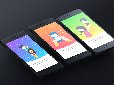 Disco visualization- Find your pair animation app education interaction ios iphone mobile onboarding screen tutorial ui ux