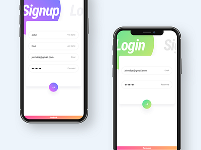Login/ Signup ae animation app gif iphone johnyvino login material mobile prototyping ui ux