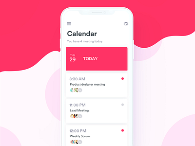 Calendar iOS app calendar gif interface ios iphone menu mobile mockup schedule task todo x