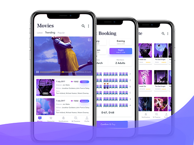 Movie booking app cinema material mobile movie poster principle salon tickets ui ux