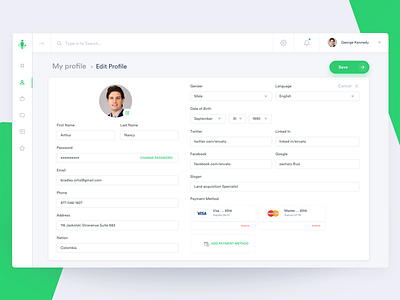 Tour app - User Profile by Johny vino™ on Dribbble