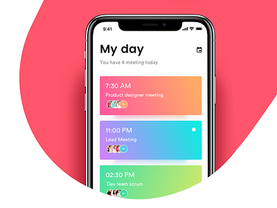 My Day - Your personal companion calendar clean gradient ios minimal scheduling sketch ui ux