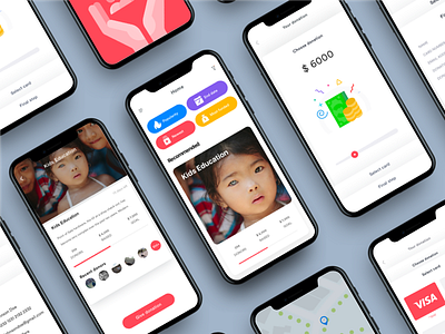 UI/UX Case Study: Charity App — Payment flow app charity global homepage johnyvino rights type ui ux vibrant watercolor women
