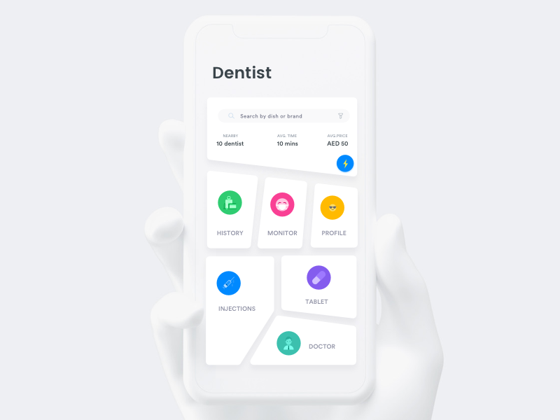 Dentist - Uneven shapes iphone ios healthcare health design dental contacts business best application apple app