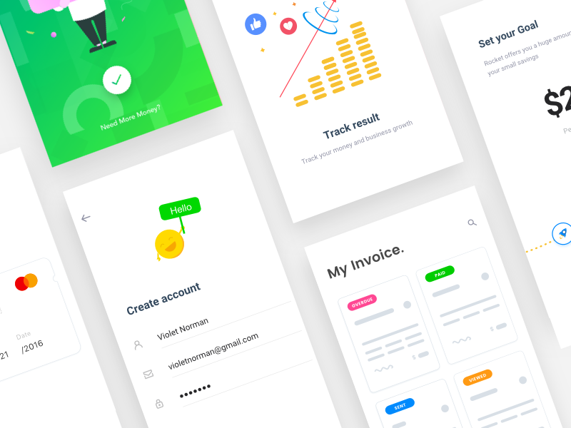 Finance app interaction collection by Johny vino™