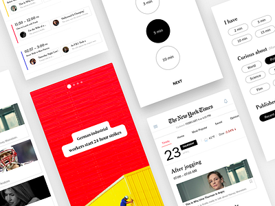 UI/UX case Study for The New York Times app article blog dashboard discover ebook ios kit news people profile social story