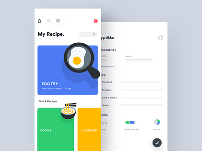 Recipe App animation app design food interaction interface mobile motion recipe ui ux vegetarian