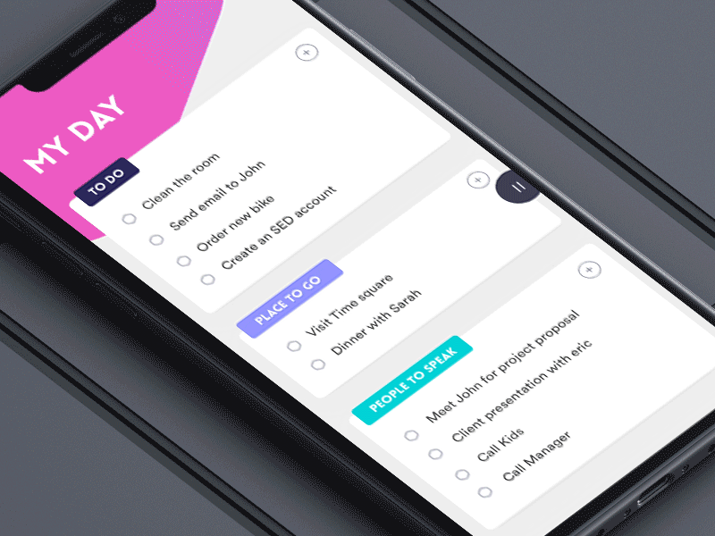 Todolist Menu Interaction gif interaction ios menu mobile mockup principle schedule task todo ui