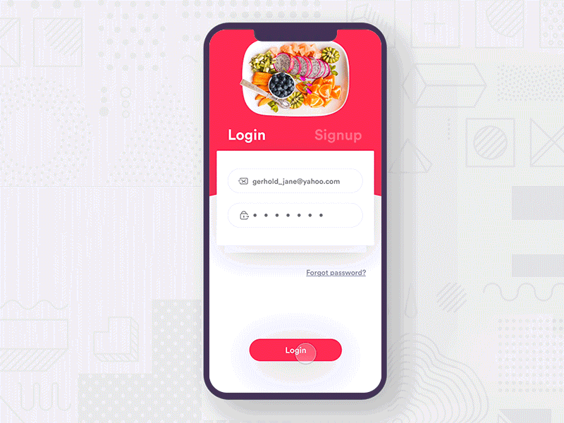 Food app Login Interaction app burger card comment detail food ios photo pizza restaurant review