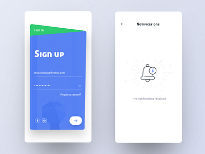 Signup and Notification by Johny vino™ on Dribbble