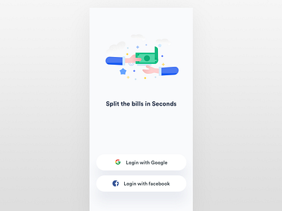 Split bill animation app application bill concept gesture ios pastel split ui