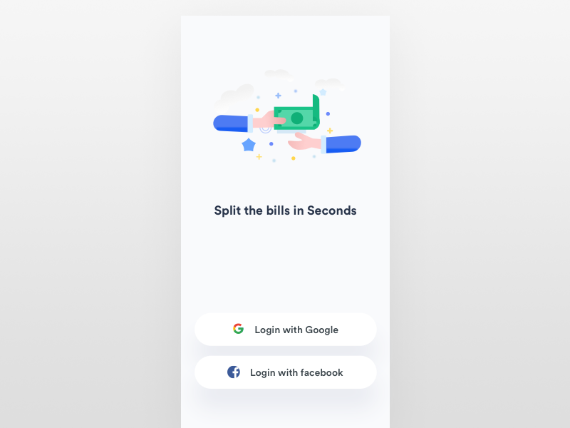 Split bill animation app concept application bill gesture ios pastel split ui
