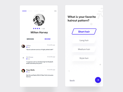 Select the service animation app beauty clean dashboard design gif interaction interface ios johnyvino mobile onepage salon saloon simple spa ui ux website