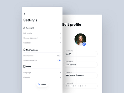 Settings and profile