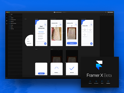 Framer X Interaction blue dark framer jump line loupe queue referral scroll skip top x