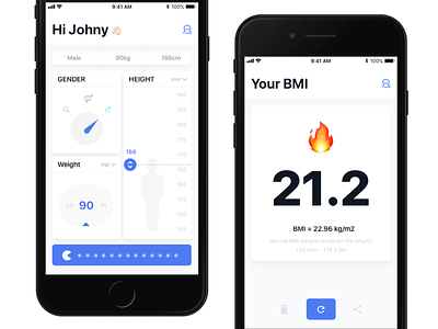 Your BMI animation app bmi clean develop dia de muertos diabetes flutter health health app height interface ios johnyvino medical mobile ui ux weight weight loss