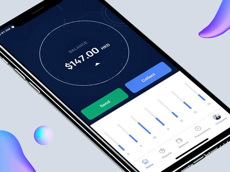 Collect Money animation clean collect dashboard design finance gif illustration interaction interface ios iphone johnyvino minimal mobile money principle ui ux web
