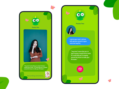 Learn To Talk ai app bot clean dashboard design emotion feeling illustration interaction interface ios johnyvino kid le corbusier learn minimal mobile mom ux