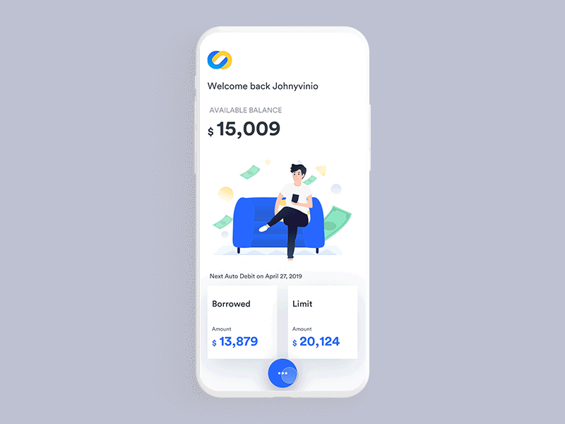 Payback money amount animation app bank clean dashboard design done how much interaction interface johnyvino menu minimal mobile money payback print ui ux