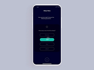 Sleep Diary animation anxiety app clean depressed depression design interaction interface johnyvino minimal music sleep sleeping sleeping bag sleeping beauty sleeprate sleepy therapy ux