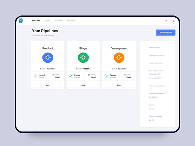 Buddy - Add New Pipeline add new pipeline adoption animation app apps buddy clean dashboard deployments design interaction interface ios johnyvino minimal mobile pipeline principle ui ux