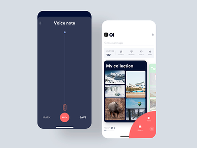 Voice Notes animation app clean design interaction interface ios iphone johnyvino minimal mobile ui ux vector voice voice assistant voice over voice search voicemail volume